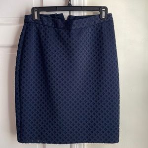 Mixed media navy pencil skirt